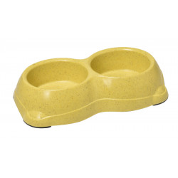 BEST FRIEND BAMBOO CIOTOLA DOPPIA GIALLO- AZZURRO 22,5X11X5,5CM 250ML