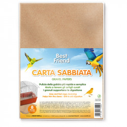 BEST FRIEND 8 FOGLI DI CARTA SABBIATA PER GABBIE 20X32,5