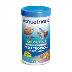 ACQUAFRIEND MANGIME IN FIOCCHI PER PESCI TROPICALI COLOR PLUS  50 G - 250 ML