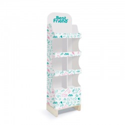 BEST FRIEND ESPOSITORE IN CARTONE CON 4 RIPIANI E 3 DIVISORI