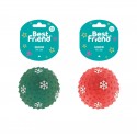 BEST FRIEND NATALIZI-GIOCO CANE PALLA IN LATTICE ROSSO  VERDE 8 CM 40 G