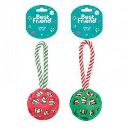 BEST FRIEND PALLA CON CORDA NATALIZIA ROSSO  VERDE 20CM