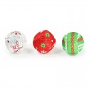 BEST FRIEND NATALIZI 3 PALLINE GATTO CON SONAGLIO BIANCO  ROSSO  VERDE 3,9