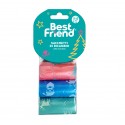 BEST FRIEND NATALIZI 3 SACCHETTI DI RICAMBIO DECORATI VERDE,ROSSO,BLU 27X30 CM